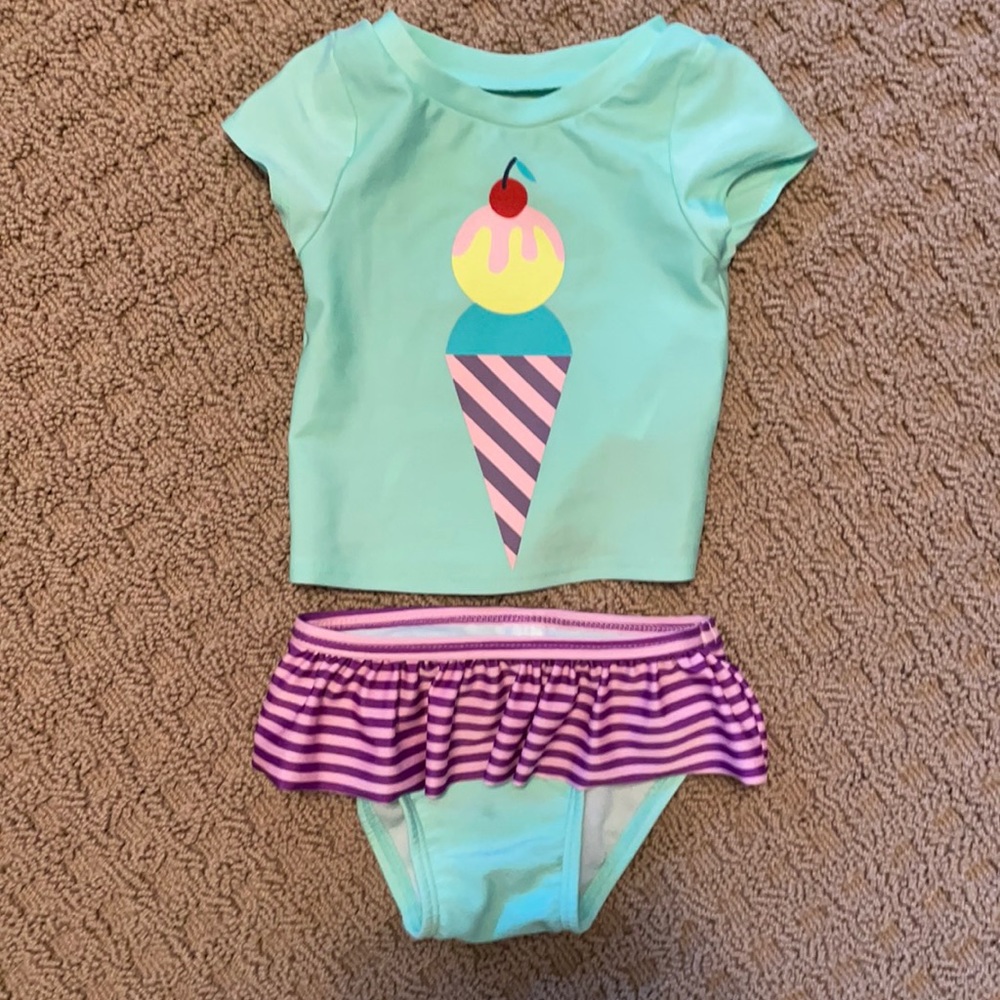 New ice cream cone mint green bathing suit 6 to 9 months (3 for $15 item)